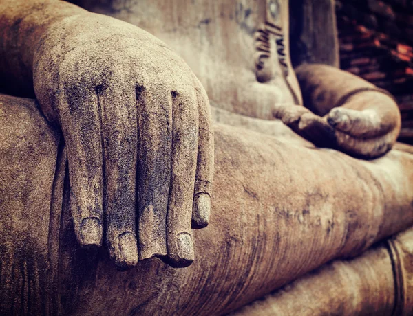 Buddha socha ručně zavřít detail — Stock fotografie