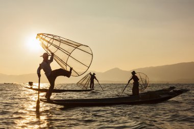 Birman balıkçı Inle Gölü, myanmar