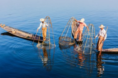 Birman balıkçı Inle Gölü, myanmar