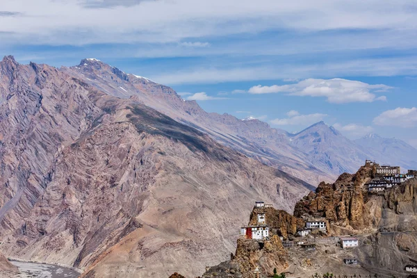 Dhankar gompa Buddhist monastery on a cliff — Stock Photo, Image