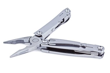 Metal multitool üzerine beyaz izole