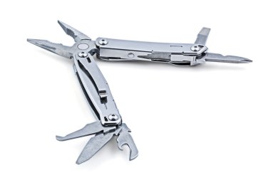 Metal multitool üzerine beyaz izole