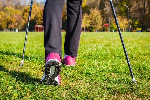 Caminata nórdica — Foto de Stock