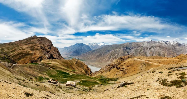 Panorama do vale do Spiti no Himalaia — Fotografia de Stock