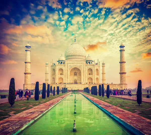 Taj Mahal al tramonto dell'alba, Agra, India — Foto Stock