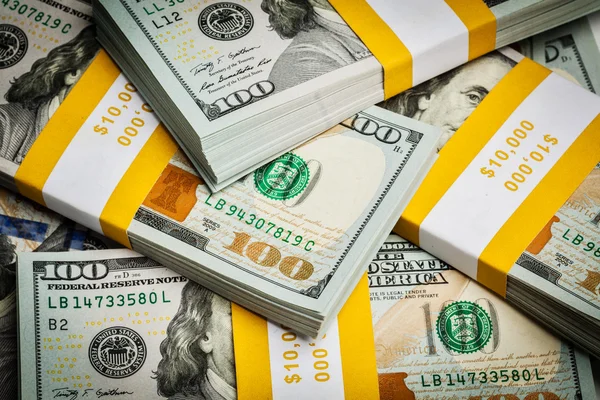Antecedentes das novas notas de 100 dólares americanos — Fotografia de Stock