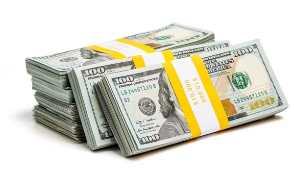 Bundles of 100 US dollars 2013 edition bills — Stock Photo, Image