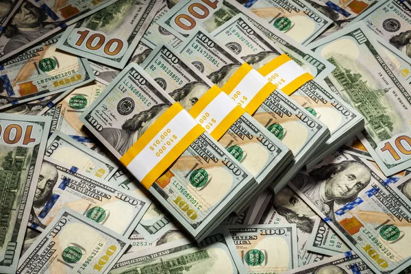 Achtergrond van nieuwe 100 US dollars 2013 bankbiljetten — Stockfoto