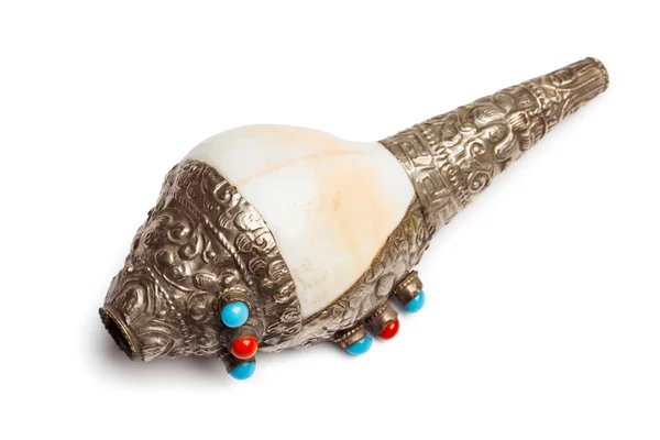 Tibetan Buddhist Conch Shell Horn Dung-Dkar — Stock Photo, Image