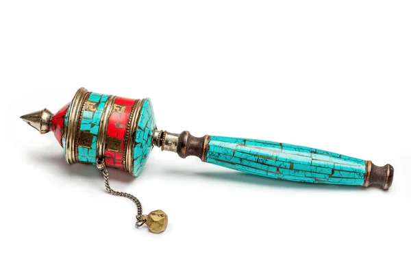 Tibetan buddhist Mani wheel or hand prayer wheel — Stock Photo, Image