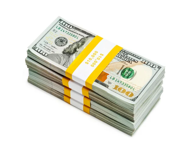 Bundles of 100 US dollars 2013 edition banknotes — Stock Photo, Image