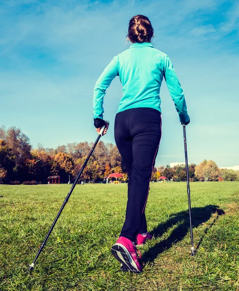 Caminata nórdica — Foto de Stock