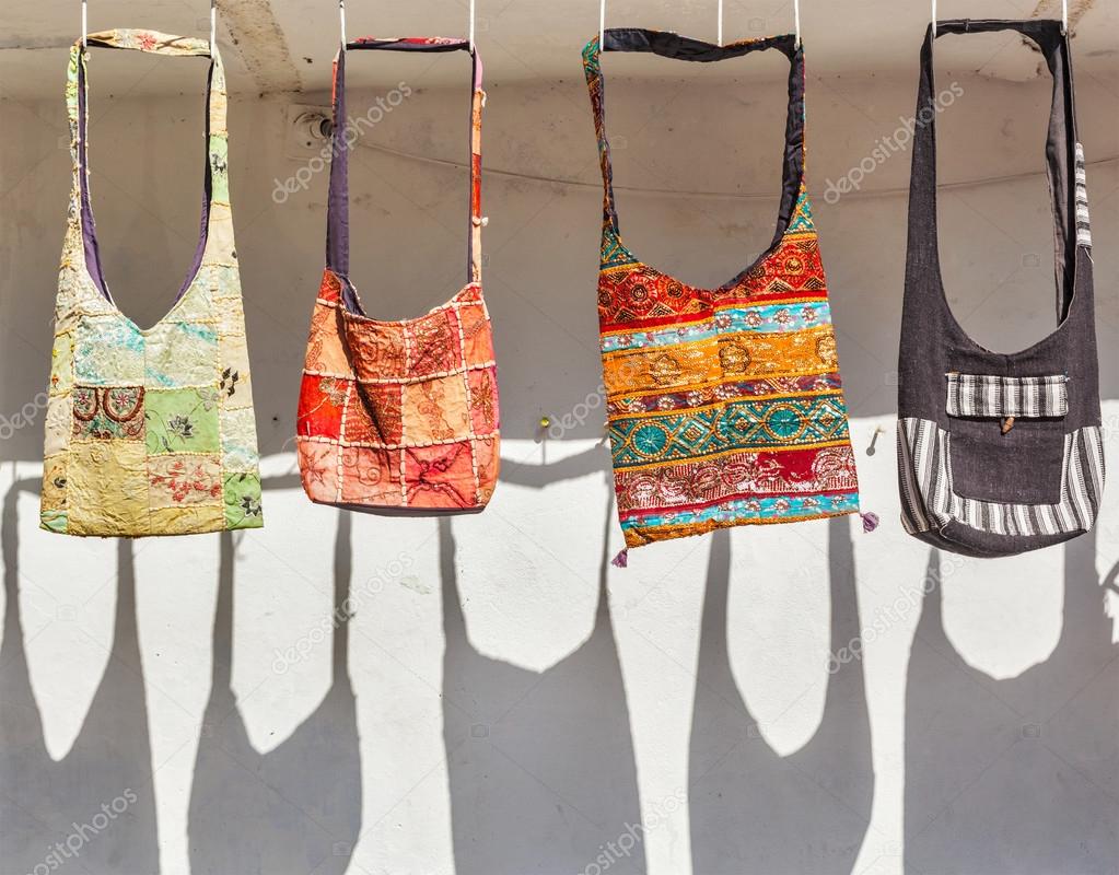 Handmade bags on sale for tourists in India