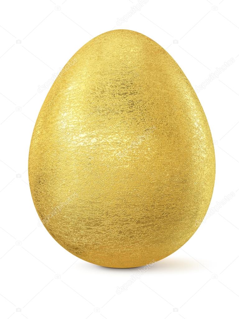 Golden Easter egg isolated