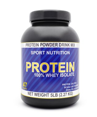 Peynir altı suyu protein kavanoz beyaz izole izole