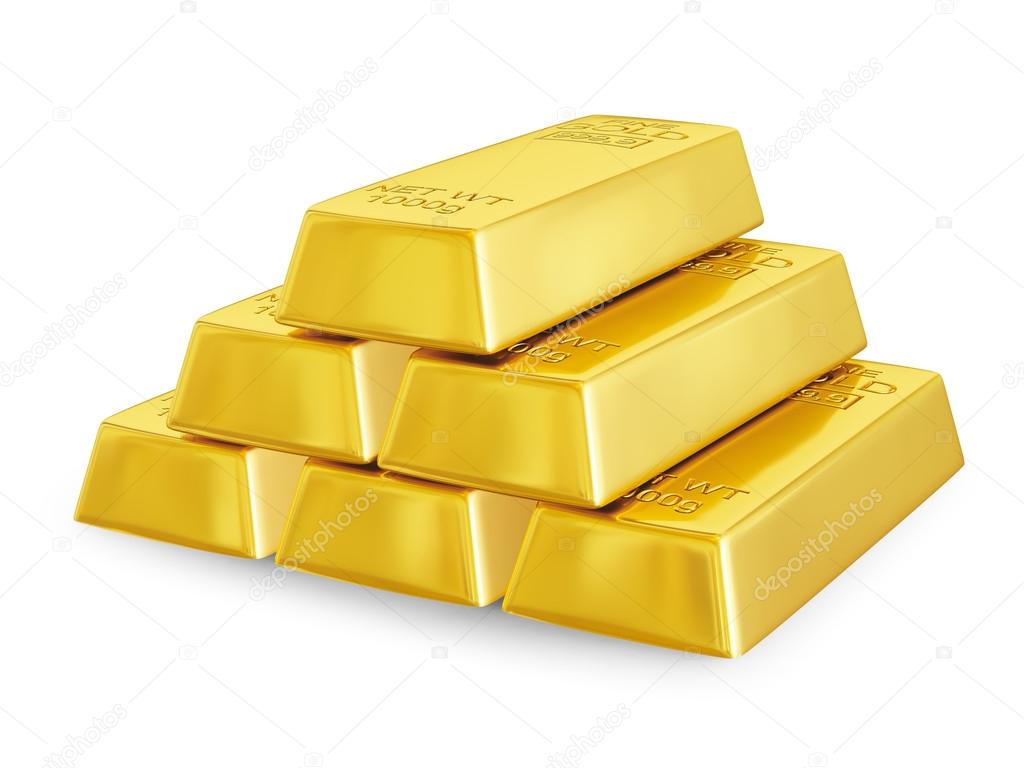 Gold bars pyramid — Stock Photo © DmitryRukhlenko 69608485