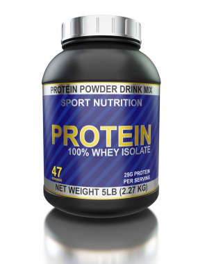 Peynir altı suyu protein kavanoz beyaz izole izole