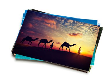 Tatil fotoğrafları izole yığını