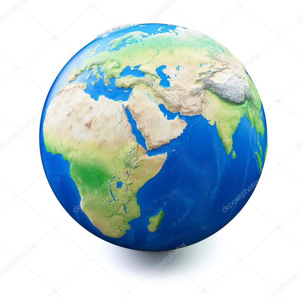 Earth isolated on white background