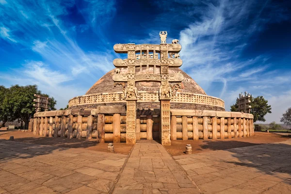 Grande Stupa. Sanchi, Madhya Pradesh, India — Foto Stock