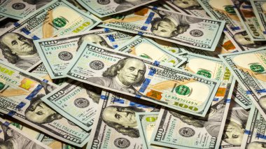 Arka plan yeni bize dolar banknotlar faturaları