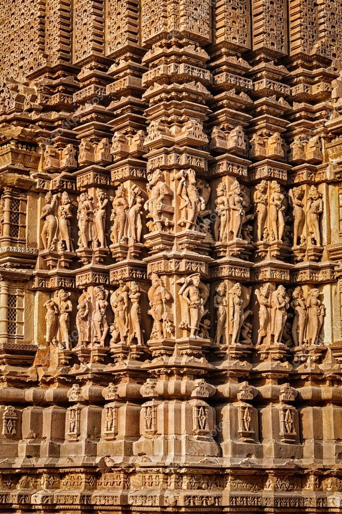 Sculptures on Khajuraho temples — Stock Photo © DmitryRukhlenko 99072466