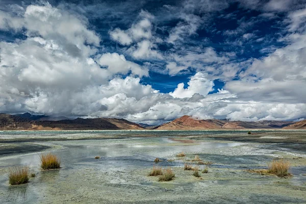 Mountain lake Tso Kar in de Himalaya — Stockfoto