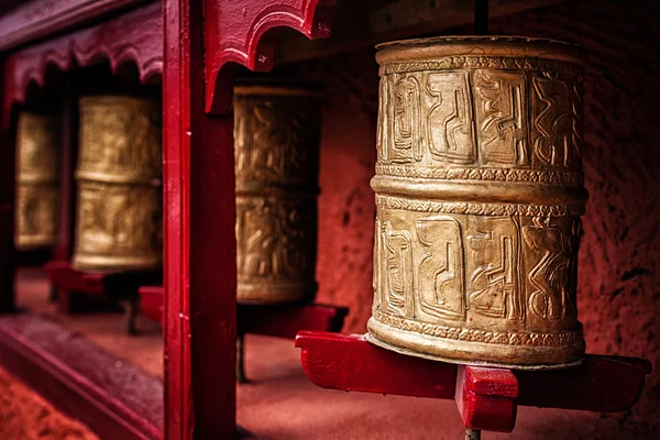 Buddhist prayer wheels , Ladakh — Stock Photo, Image