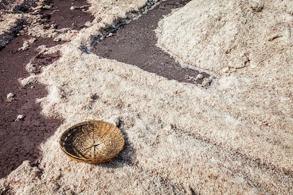 Empty basket at salt mine — Stock Photo, Image