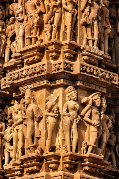 Berühmte Steinskulpturen von Khajuraho — Stockfoto