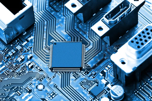 Electronic circuit board close up. — Stock Photo, Image