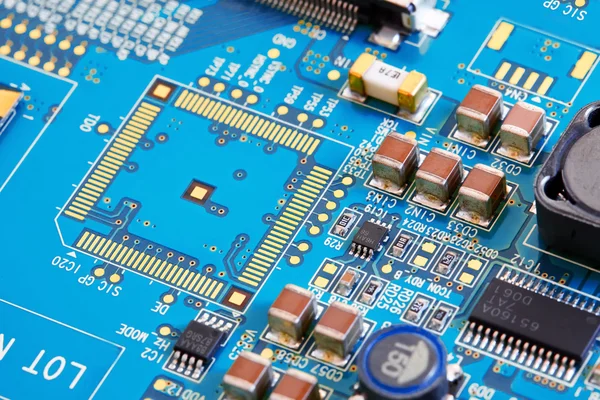 Electronic circuit board close up. — Stock Photo, Image