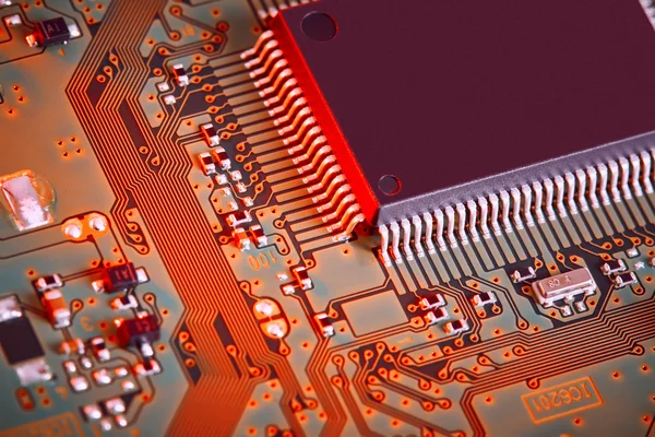 Electronic circuit board close up. Royalty Free Stock Images