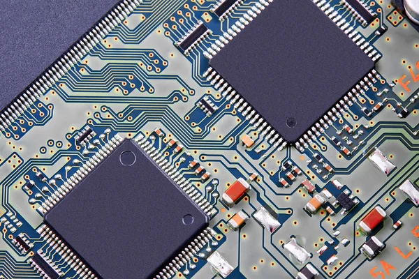 Elektronik devre kartı kapanıyor. — Stok fotoğraf