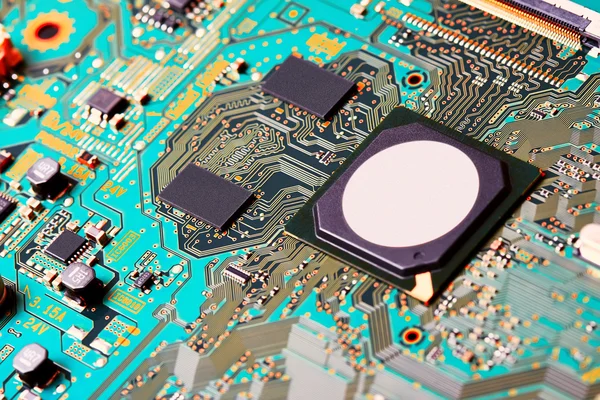 Electronic circuit board close up. — Stock Photo, Image