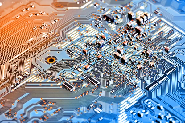Electronic circuit board close up. — Stock Photo, Image