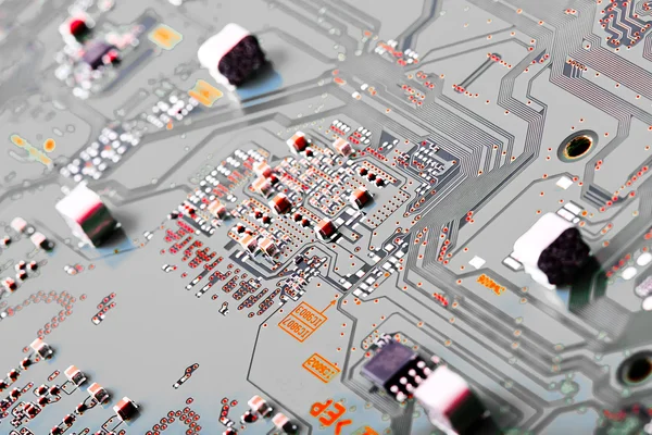 Electronic circuit board close up. — Stock Photo, Image