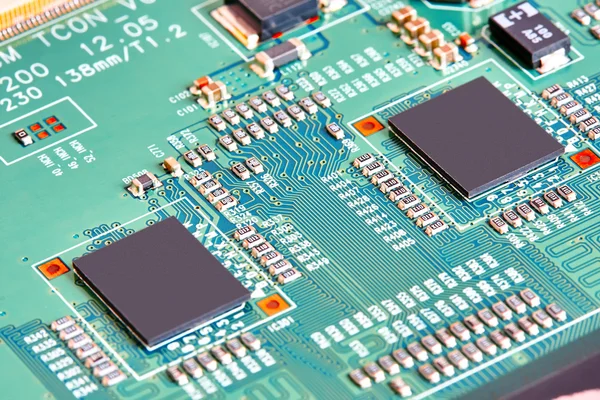 Electronic circuit board close up. — Stock Photo, Image