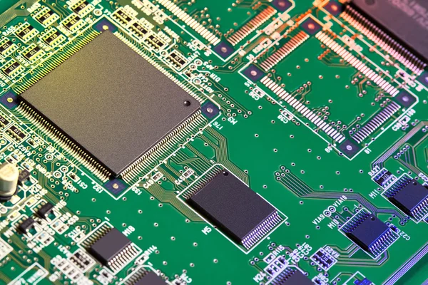 Electronic circuit board close up. — Stock Photo, Image