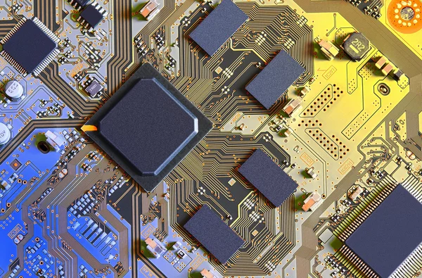 Electronic circuit board close up. — Stock Photo, Image