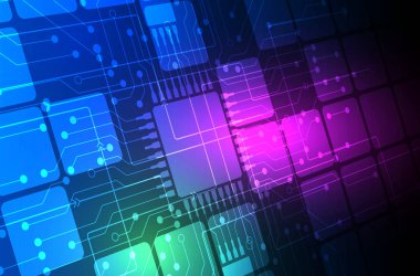 Yüksek teknolojili dijital veri bağlantı sistemi ve bilgisayar elektronik tasarımı ile devre teknolojisi arkaplanı