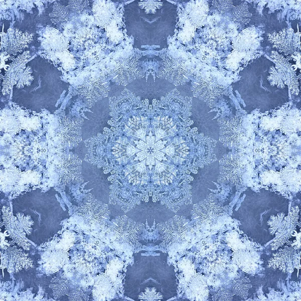 Απρόσκοπτη Εξάγωνη Διάταξη Συμμετρικός Γεωμετρικός Χειμερινός Σχεδιασμός Νιφάδες Χιονιού Για — Φωτογραφία Αρχείου
