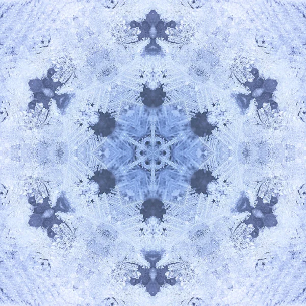 Nahtloses Sechseckmuster Symmetrisches Geometrisches Winterdesign Mit Schneeflocken Für Digitalpapier Textildruck — Stockfoto