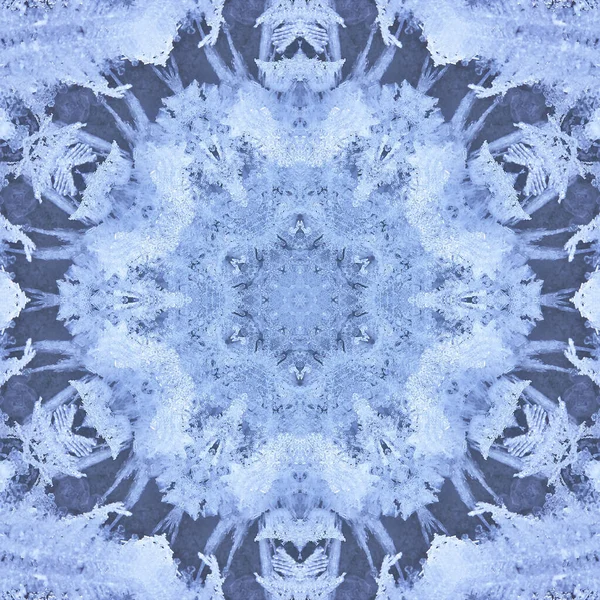 Nahtloses Sechseckmuster Symmetrisches Geometrisches Winterdesign Mit Schneeflocken Für Digitalpapier Textildruck — Stockfoto