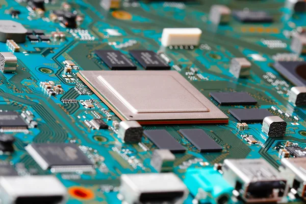 Electronic circuit board close up. — Stock Photo, Image