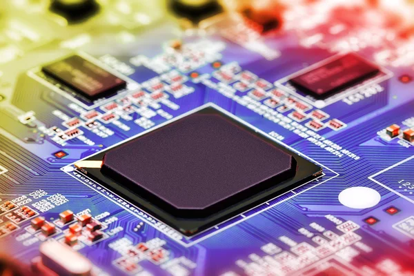 Electronic circuit board close up. — Stock Photo, Image