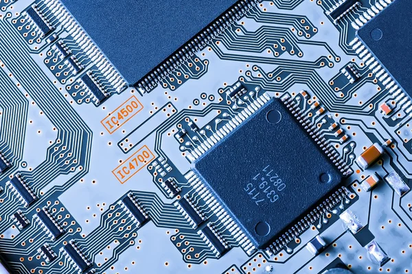 Electronic circuit board close up. — Stock Photo, Image