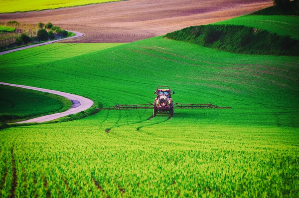 Macchine agricole insetticida di spruzzatura — Foto Stock