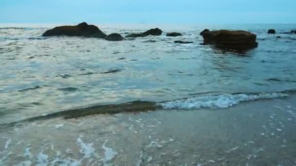 Zee surfen aan de kust — Stockvideo