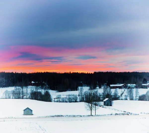 Atardecer invierno paisaje —  Fotos de Stock